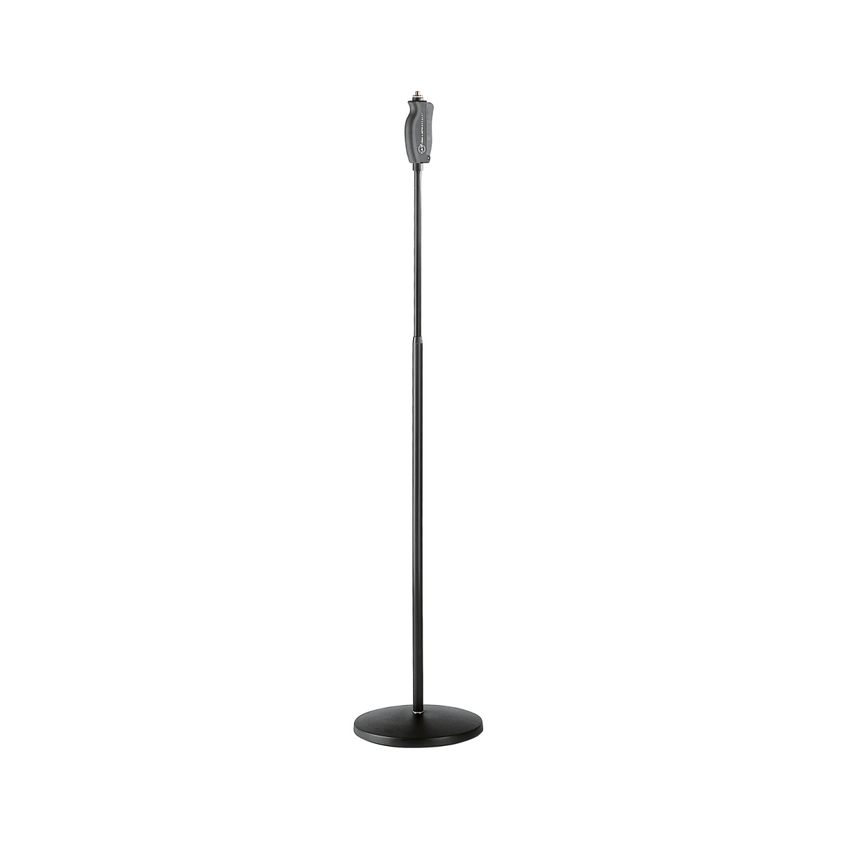 K&M 26085 'One-Hand' microphone stand with medium round base, black