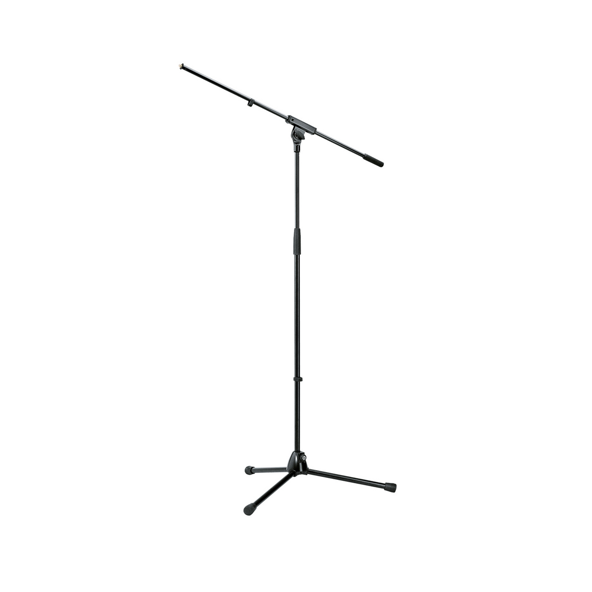 K&M 210/6 adjustable microphone stand with boom arm, maximum height 1630mm, black