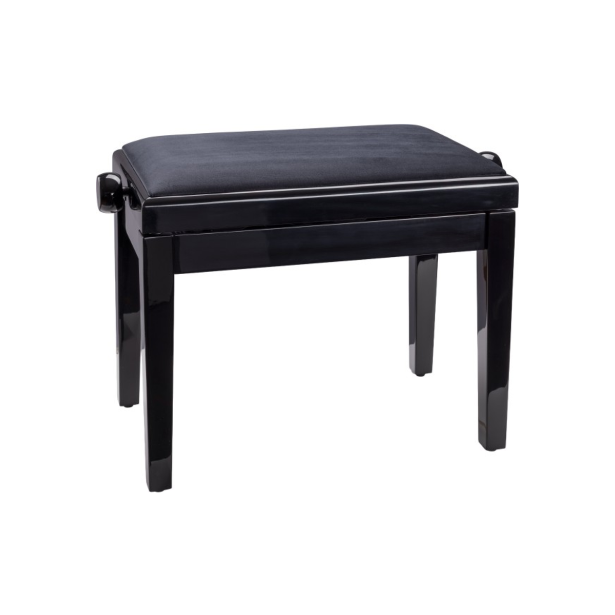K&M 13922 Piano bench, bench black glossy finish, seat black velour