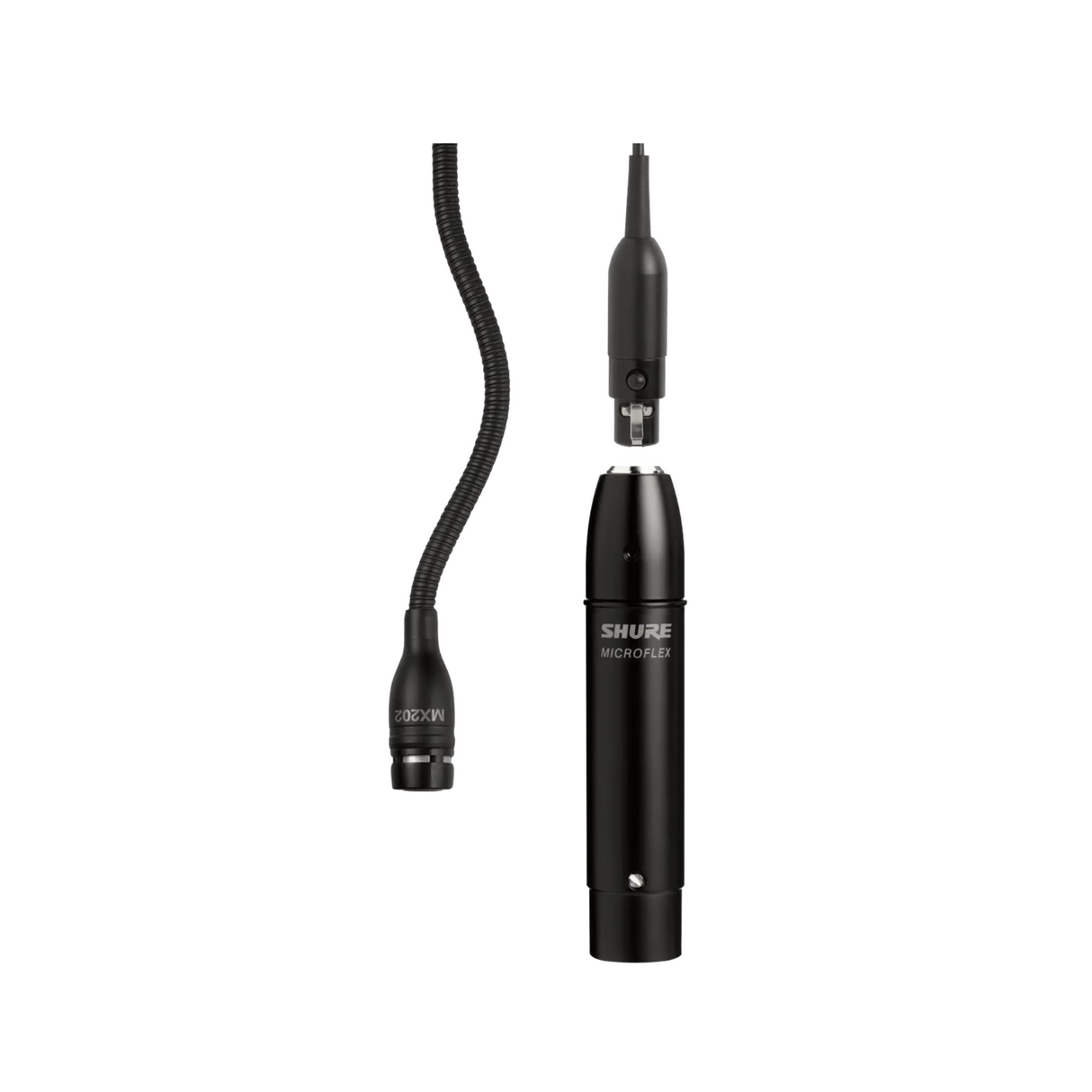 Shure overhead, in-line pre-amp, supercardioid capsule, black