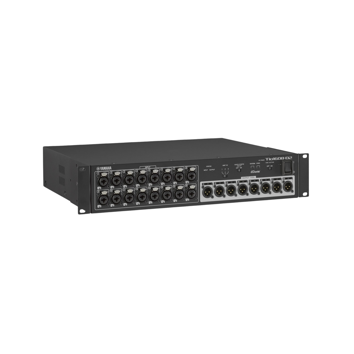 Yamaha Dante-equipped I/O rack with 16 microphone/ line inputs and 8 line outputs
