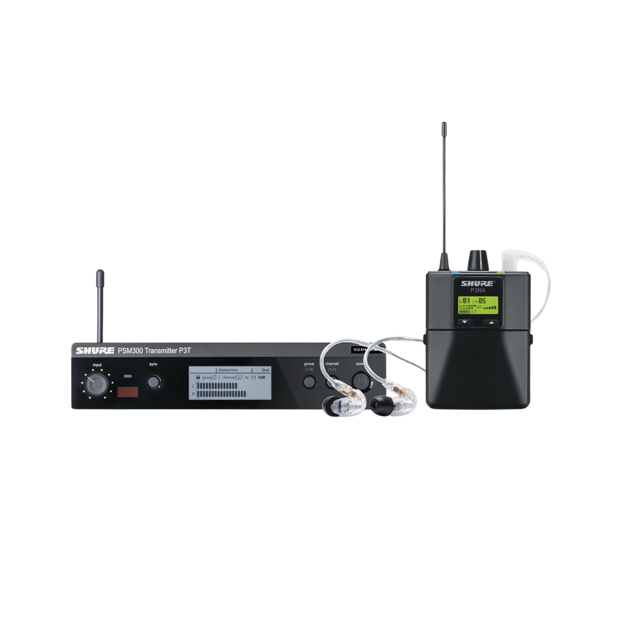 Shure PSM 300 Premium Wireless Personal Monitor System (w/metal receiver) with SE215 Earphones