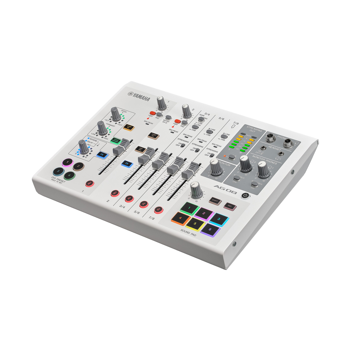 Yamaha AG08 W Live Streaming Mixer, white
