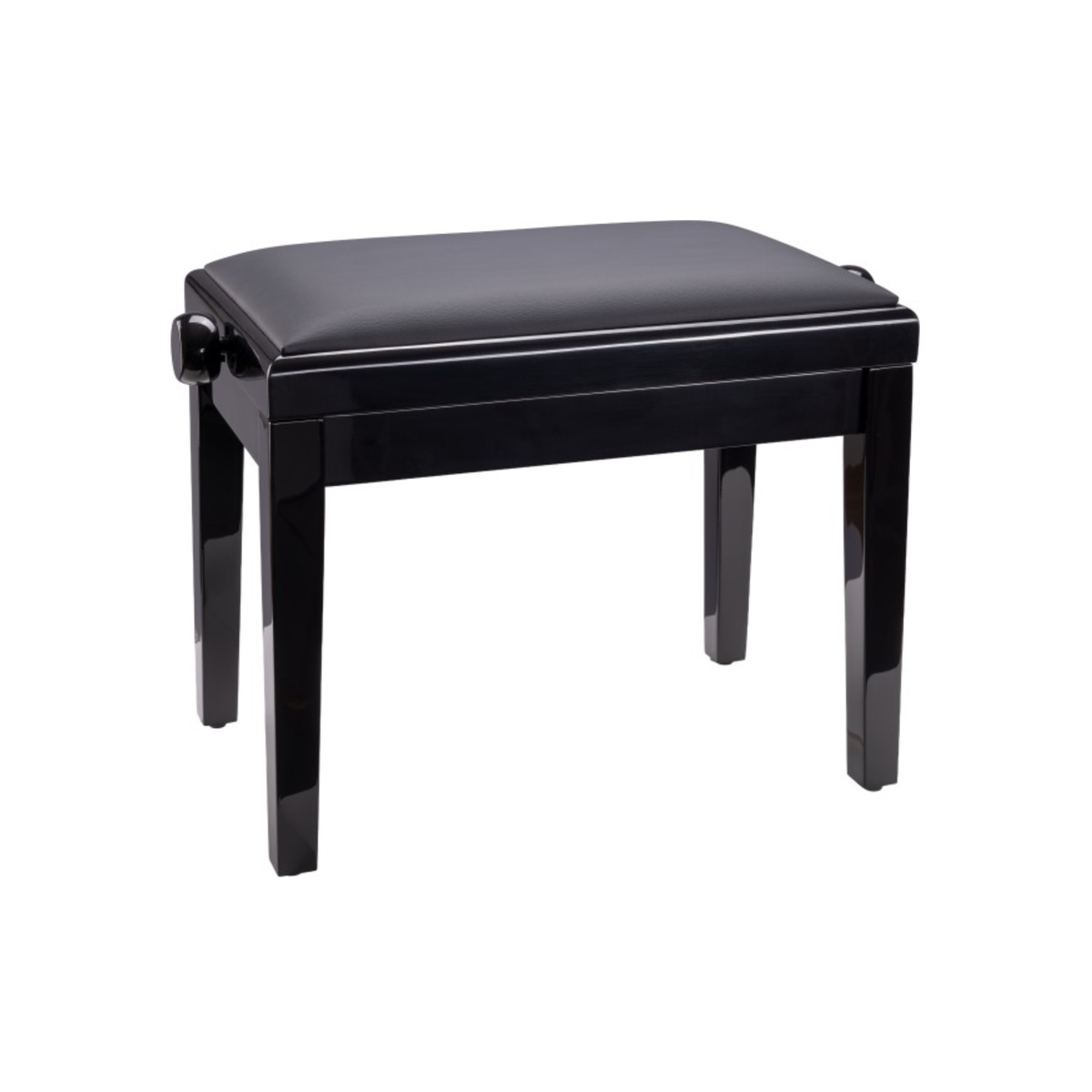 K&M 13924 Piano bench, bench black glossy finish, seat black imitation leather