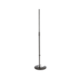 K&M 26045 stackable microphone stand with round base, black