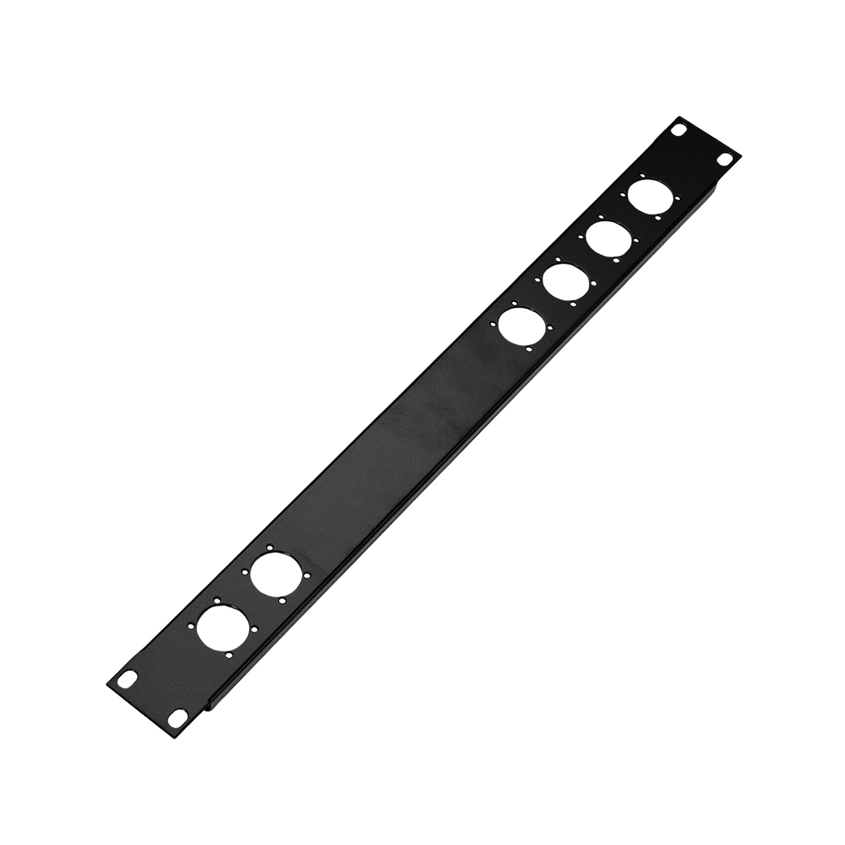 K&M 28306 6 XLR laser cut connector panel, 1U, black