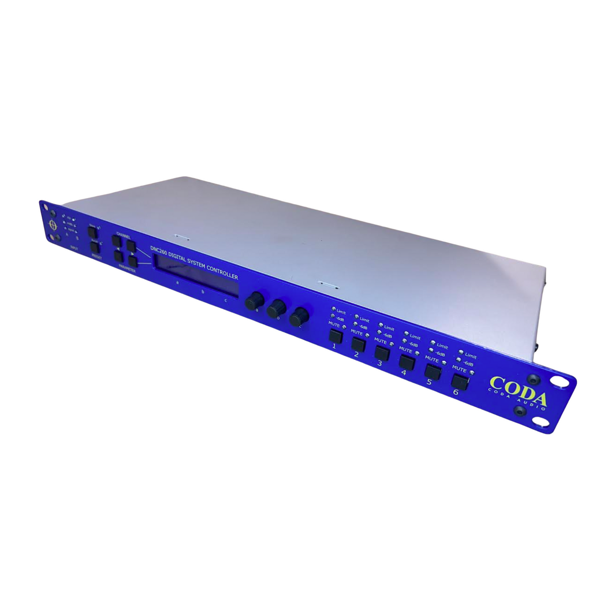 Coda 2-input, 6-output digital speaker processor, C-Net network