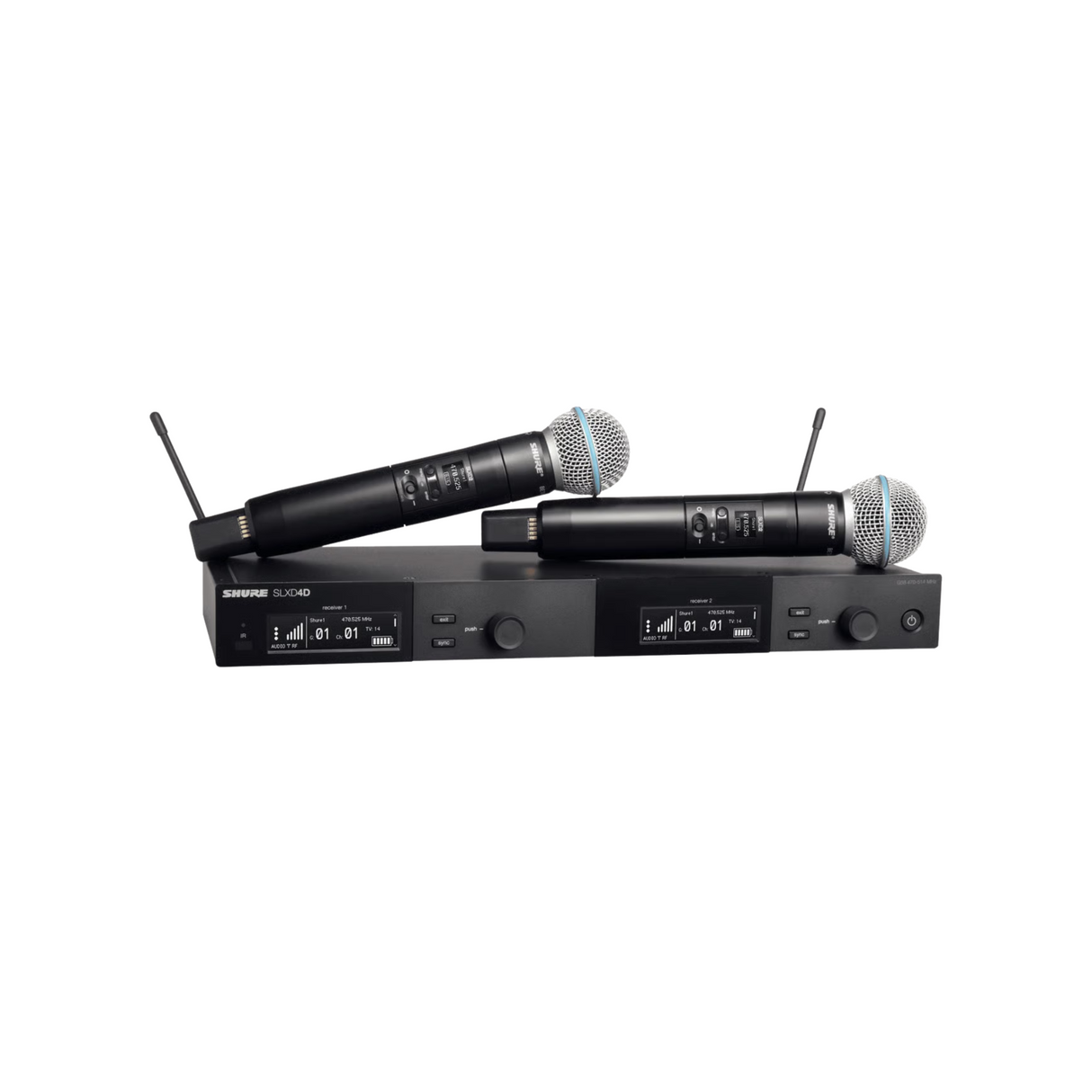 Shure SLX-D Dual Wireless System with 2x Beta58 Handheld (Rack Mount)