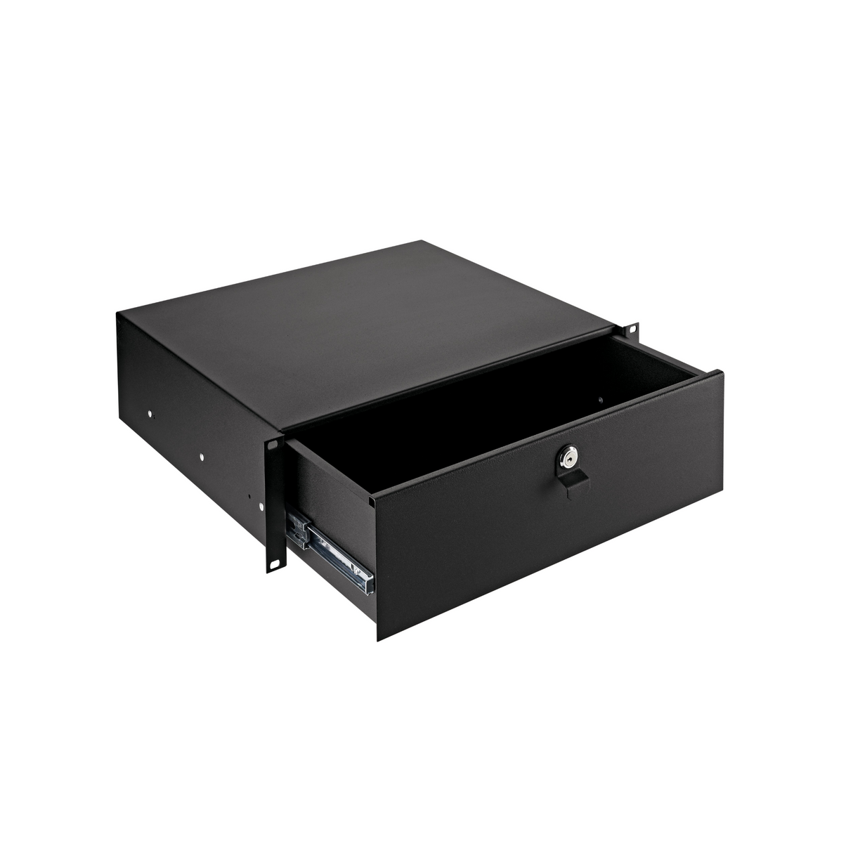 K&M 491/2 rackmount locking drawer, black; 3U