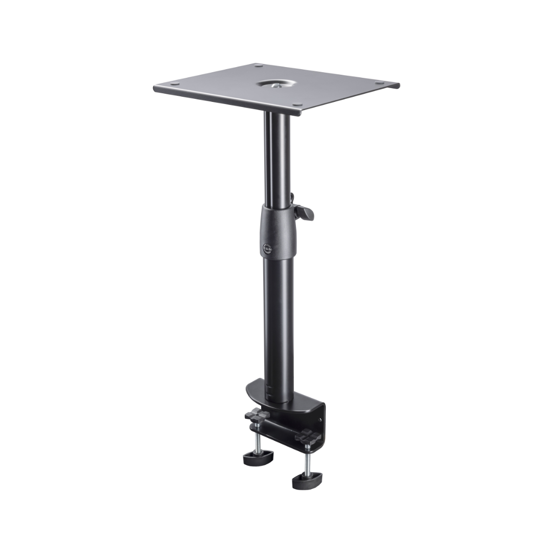 K&M 26777 clamping desktop monitor stand, black