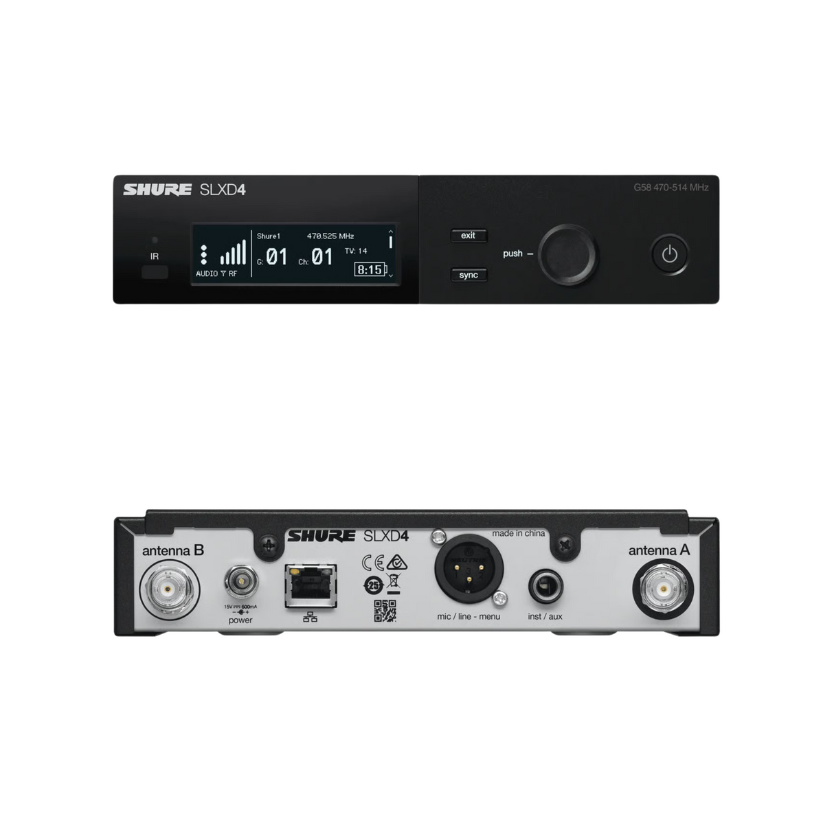 Shure single SLXD receiver, 606-650MHz
