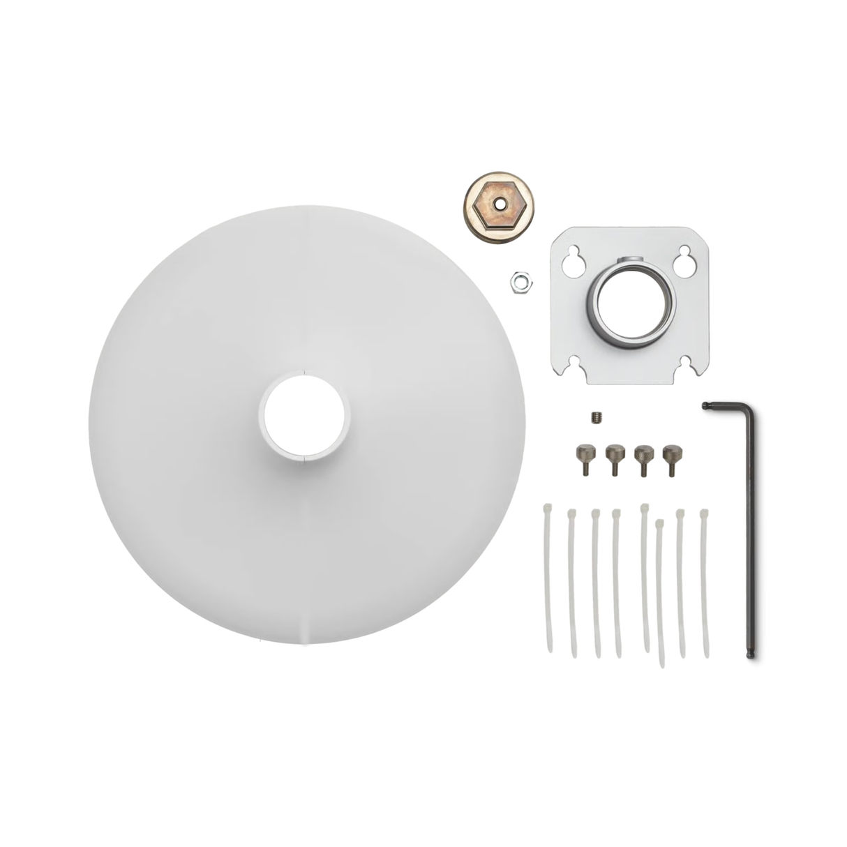 Shure 3/8" Pole Mount Kit, MXA901 Round, Wht