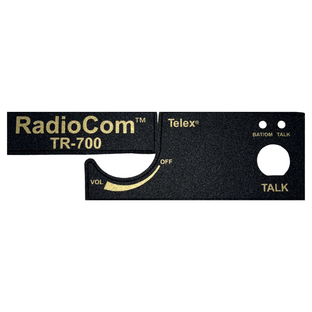 RTS Radiocom label set; top/front TR700